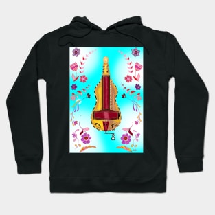 Floral Guitar bodied Hurdy-Gurdy Hoodie